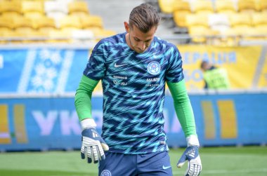 Lviv , Ukrayna - 10 Ağustos 2018: Arena Lviv, Ukrayna'da Slovakya ve Ukrayna milli takımları arasında Uefa Uluslar Ligi grup seçimi sırasında Martin Dubravka