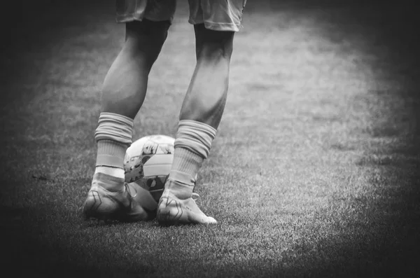 Lviv Ucraina Agosto 2018 Giocatori Calcio Con Pallone Nelle Gambe — Foto Stock