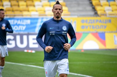 Lviv , Ukrayna - 10 Ağustos 2018: Marek Hamsik, Slovakya ve Ukrayna milli takımları arasında Arena Lviv, Ukrayna'da oynanan Uefa Uluslar Ligi grup seçimi sırasında