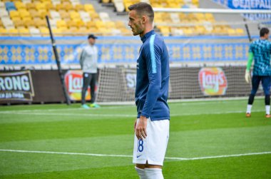 Lviv , Ukrayna - 10 Ağustos 2018: Arena Lviv, Ukrayna'da Slovakya ve Ukrayna milli takımları arasında Uefa Uluslar Ligi grup seçimi sırasında Erik Sabo