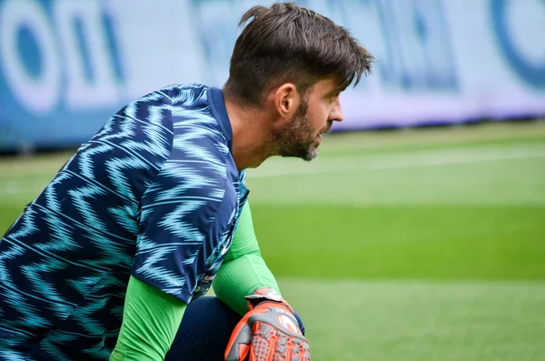 Lviv Ucrania Agosto 2018 Jugador Fútbol Durante Selección Grupal Liga — Foto de Stock