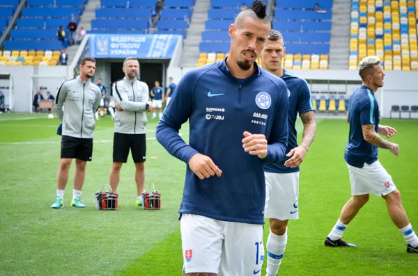 Lviv Ucrânia Agosto 2018 Marek Hamsik Durante Seleção Grupos Liga — Fotografia de Stock