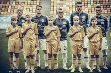 Lviv , Ukrayna - 10 Ağustos 2018: Uefa Uluslar Ligi grup seçimi sırasında slovakya milli takımının genel fotoğrafı