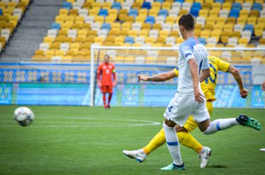 Lviv , Ukrayna - 10 Ağustos 2018: Lubomir Satka, Slovakya ve Ukrayna milli takımları arasında Uefa Uluslar Ligi grup seçimi sırasında