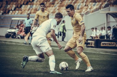 Lviv , Ukrayna - 10 Ağustos 2018: Lubomir Satka, Slovakya ve Ukrayna milli takımları arasında Uefa Uluslar Ligi grup seçimi sırasında