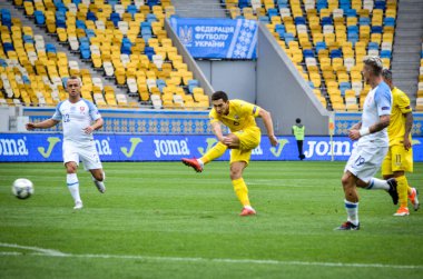 Lviv , Ukrayna - 10 Ağustos 2018: Taras Stepanenko Slovakya ve Ukrayna milli takımları arasında Uefa Uluslar Ligi grup seçimi sırasında
