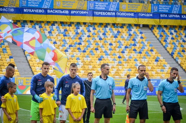 Lviv Ucrânia Agosto 2018 Bandeira Oficial Liga Das Nações Uefa — Fotografia de Stock