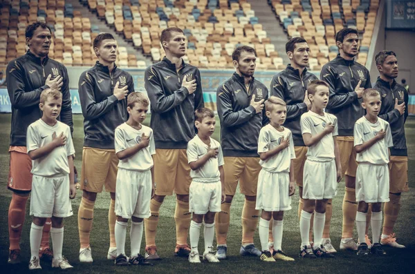 Lviv Ukraine Août 2018 Les Joueurs Football Équipe Nationale Ukrainienne — Photo