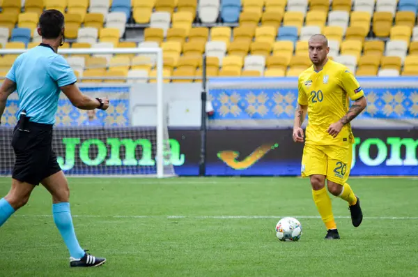 Lviv Oekraïne Augustus 2018 Yaroslav Rakytskyi Tijdens Groepsselectie Van Uefa — Stockfoto