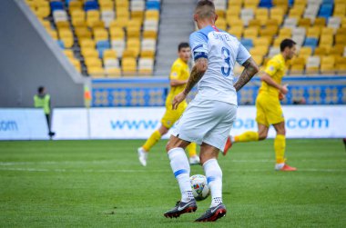 Lviv , Ukrayna - 10 Ağustos 2018: Martin Skrtel, Slovakya ve Ukrayna milli takımları arasında Arena Lviv, Ukrayna'da oynanan Uefa Uluslar Ligi grup seçimi sırasında