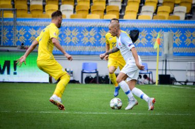 Lviv , Ukrayna - 10 Ağustos 2018: Vladimir Weiss, Slovakya ve Ukrayna milli takımları arasında Arena Lviv, Ukrayna'da oynanan Uefa Uluslar Ligi grup seçimi sırasında