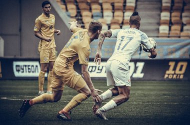 Lviv , Ukrayna - 10 Ağustos 2018: Slovakya ve Ukrayna, Ukrayna milli takımları arasında Uefa Uluslar Ligi grup seçimi sırasında Marek Hamsik