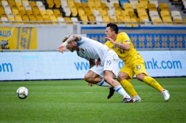 Lviv , Ukrayna - 10 Ağustos 2018: Juraj Kucka, Slovakya ve Ukrayna milli takımları arasında Uefa Uluslar Ligi grup seçimi sırasında