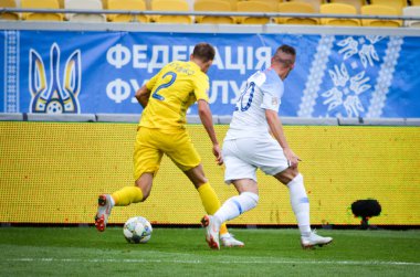 Lviv , Ukrayna - 10 Ağustos 2018: Robert Mak, Slovakya ve Ukrayna milli takımları arasında Arena Lviv, Ukrayna'da oynanan Uefa Uluslar Ligi grup seçimi sırasında
