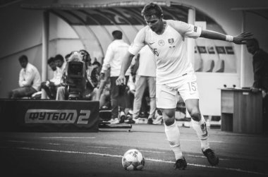 Lviv , Ukrayna - 10 Ağustos 2018: Tomas Hubocan, Slovakya ve Ukrayna milli takımları arasında Uefa Uluslar Ligi grup seçimi sırasında