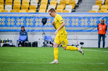 Lviv , Ukrayna - 10 Ağustos 2018: Viktor Tsygankov, Slovakya ve Ukrayna milli takımları arasında Arena Lviv, Ukrayna'da oynanan Uefa Uluslar Ligi grup seçimi sırasında