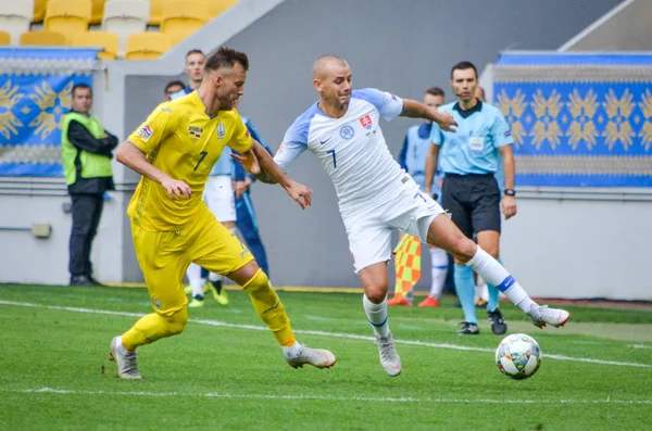 Lviv Ukraina Augusti 2018 Vladimir Weiss Undergrupp Urvalet Uefa Nations — Stockfoto