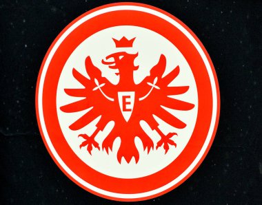Kharkiv, Ukrayna - 14 Şubat 2019: Eintracht Frankfurt logosu
