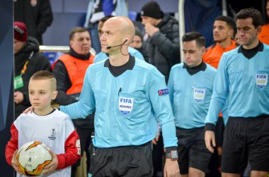 Kharkiv, Ukrayna - 14 Şubat 2019: Hakem ve Hakem