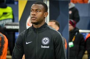 Kharkiv, Ukrayna - 14 Şubat 2019: Evan N'Dicka Ue sırasında