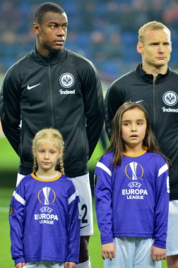 Kharkiv, Ukrayna - 14 Şubat 2019: Evan N'Dicka Ue sırasında