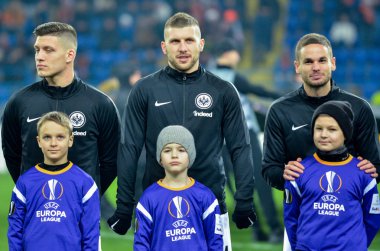 Kharkiv, Ukrayna - 14 Şubat 2019: Ante Rebic Uefa sırasında