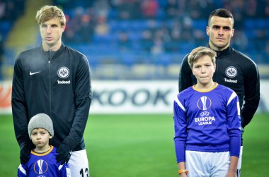 Kharkiv, Ukrayna - 14 Şubat 2019: Martin Hinteregger ve Fi