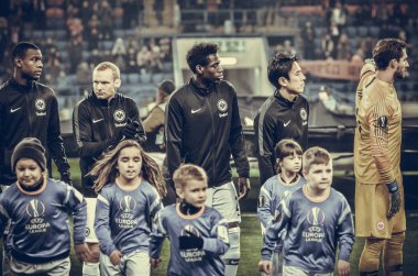 Kharkiv, Ukrayna - 14 Şubat 2019: Eintracht Frankfurt oyuncusu