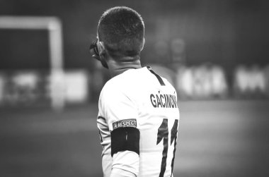 Kharkiv, Ukrayna - 14 Şubat 2019: Mijat Gacinovic oyuncu dur