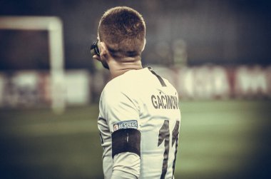 Kharkiv, Ukrayna - 14 Şubat 2019: Mijat Gacinovic oyuncu dur