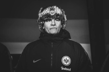 Kharkiv, Ukrayna - 14 Şubat 2019: U sırasında teknik direktör yardımcısı