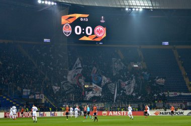 Kharkiv, Ukrayna - 14 Şubat 2019: Futbol stadyumu