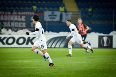 Kharkiv, Ukrayna - 14 Şubat 2019: Abd sırasında Makoto Hasebe