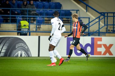 Kharkiv, Ukrayna - 14 Şubat 2019: Evan N'Dicka Ue sırasında