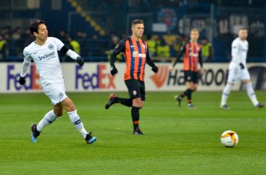 Kharkiv, Ukrayna - 14 Şubat 2019: Makoto Hasebe oyuncu durin