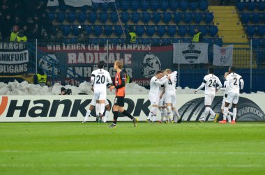 Kharkiv, Ukrayna - 14 Şubat 2019: Eintracht Frankfurt footb