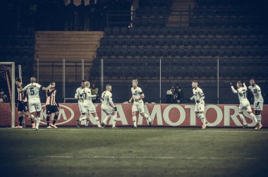 Kharkiv, Ukrayna - 14 Şubat 2019: Eintracht Frankfurt footb
