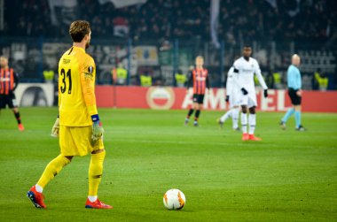 Kharkiv, Ukrayna - 14 Şubat 2019: Kevin Trapp oyuncusu 