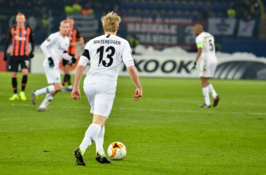 Kharkiv, Ukrayna - 14 Şubat 2019: Martin Hinteregger oyuncusu