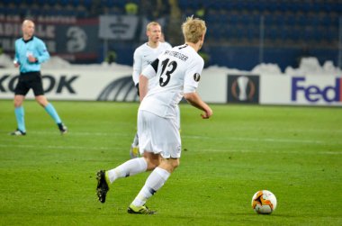 Kharkiv, Ukrayna - 14 Şubat 2019: Martin Hinteregger oyuncusu