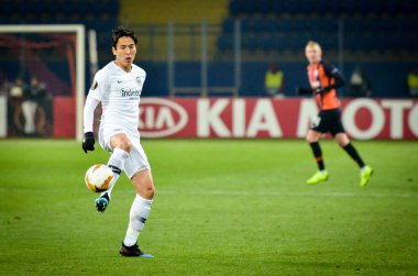 Kharkiv, Ukrayna - 14 Şubat 2019: Makoto Hasebe oyuncu durin