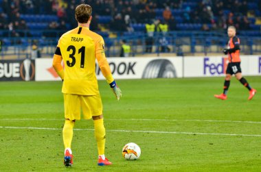 Kharkiv, Ukrayna - 14 Şubat 2019: Kevin Trapp oyuncusu 
