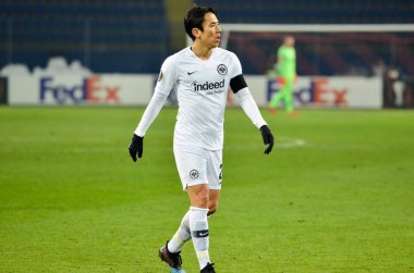 Kharkiv, Ukrayna - 14 Şubat 2019: Makoto Hasebe oyuncu durin