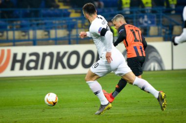 Kharkiv, Ukrayna - 14 Şubat 2019: Filip Kostic oyuncu sırasında