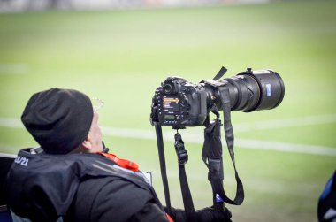 Kharkiv, Ukrayna - 14 Şubat 2019: Fotoğrafçılar, gazeteciler