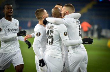 Kharkiv, Ukrayna - 14 Şubat 2019: Eintracht Frankfurt oyuncusu