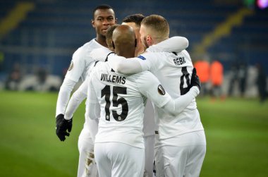 Kharkiv, Ukrayna - 14 Şubat 2019: Eintracht Frankfurt oyuncusu