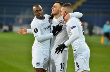Kharkiv, Ukrayna - 14 Şubat 2019: Eintracht Frankfurt oyuncusu