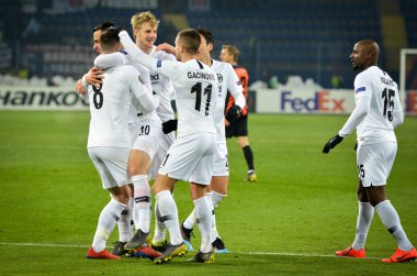 Kharkiv, Ukrayna - 14 Şubat 2019: Eintracht Frankfurt oyuncusu