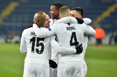 Kharkiv, Ukrayna - 14 Şubat 2019: Eintracht Frankfurt oyuncusu